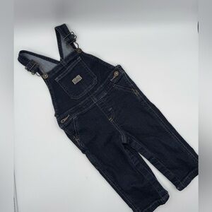 Wrangler Jeans Co. 6-9M Boys Denim Overalls Retro Y2K Dark Wash Western Snap